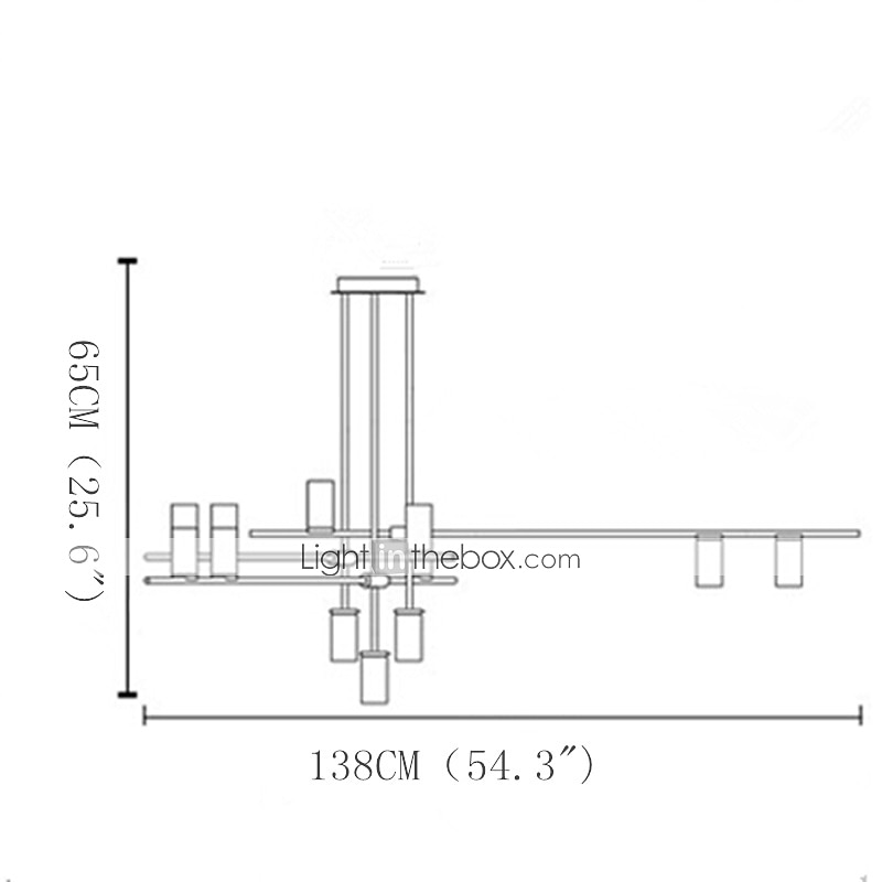 12 Bulbs 138 cm Chandelier Metal Geometrical Electroplated Artistic 110-120V 220-240V 2025 - $419.99 –P5