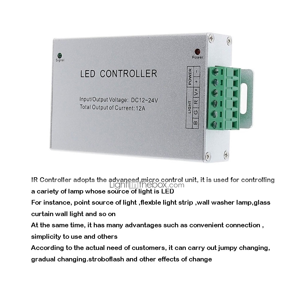 DC12V-24V 12A 144W 24Key IR Remote Controller Aluminum shell for RGB LED Strip 5050 3528 SMD 2025 - $19.99 –P5