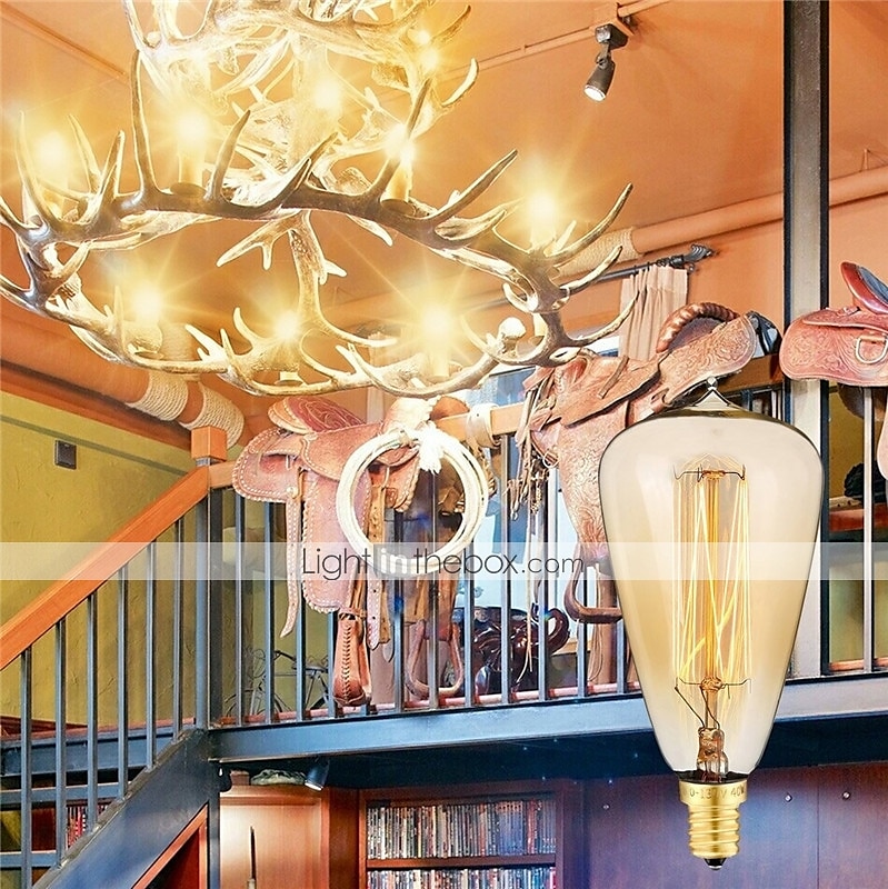 10 pièces 40 W E14 ST48 Blanc Chaud 2200-2700 k Rétro / Intensité Réglable / Décorative Ampoule à incandescence Vintage Edison 220-240 V de 2025 ? $52.99 –P5