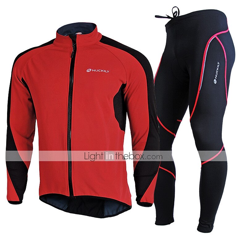 Nuckily Men's Cycling Jacket with Pants Fleece Jacket Winter Thermal Warm Windproof 3D Pad Breathable Bike Windbreaker Clothing Suit Mountain Bike MTB Road Bike Cycling Green Red Blue Bike Wear 2025 - $79.99 –P5
