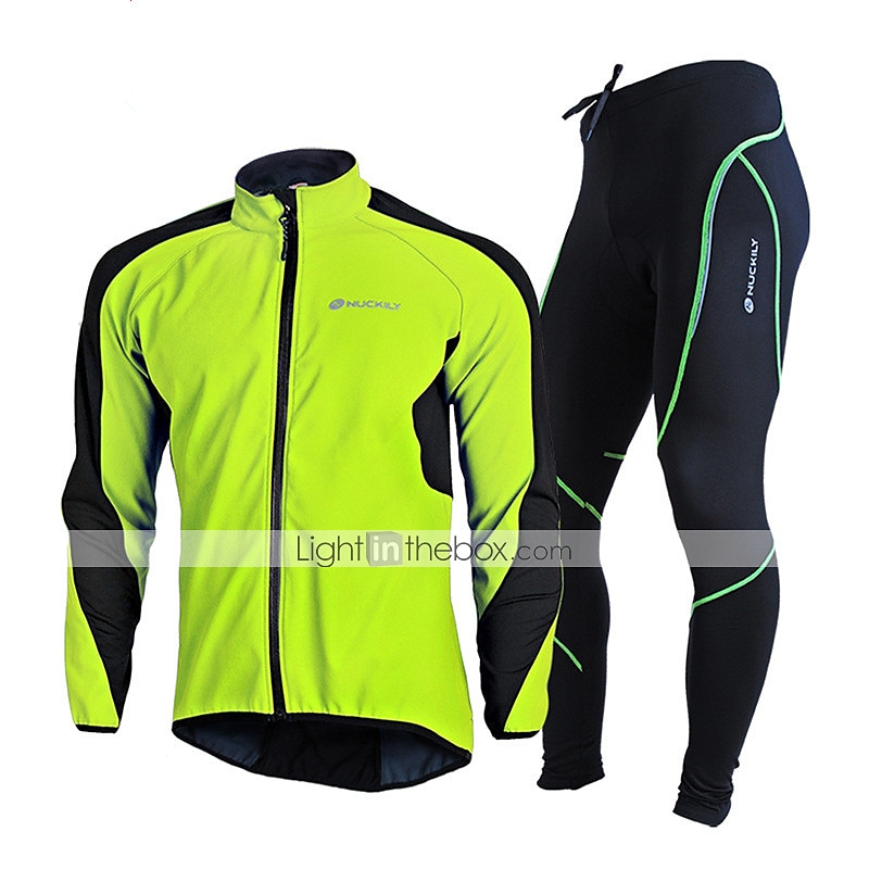 Nuckily Men's Cycling Jacket with Pants Fleece Jacket Winter Thermal Warm Windproof 3D Pad Breathable Bike Windbreaker Clothing Suit Mountain Bike MTB Road Bike Cycling Green Red Blue Bike Wear 2025 - $79.99 –P4