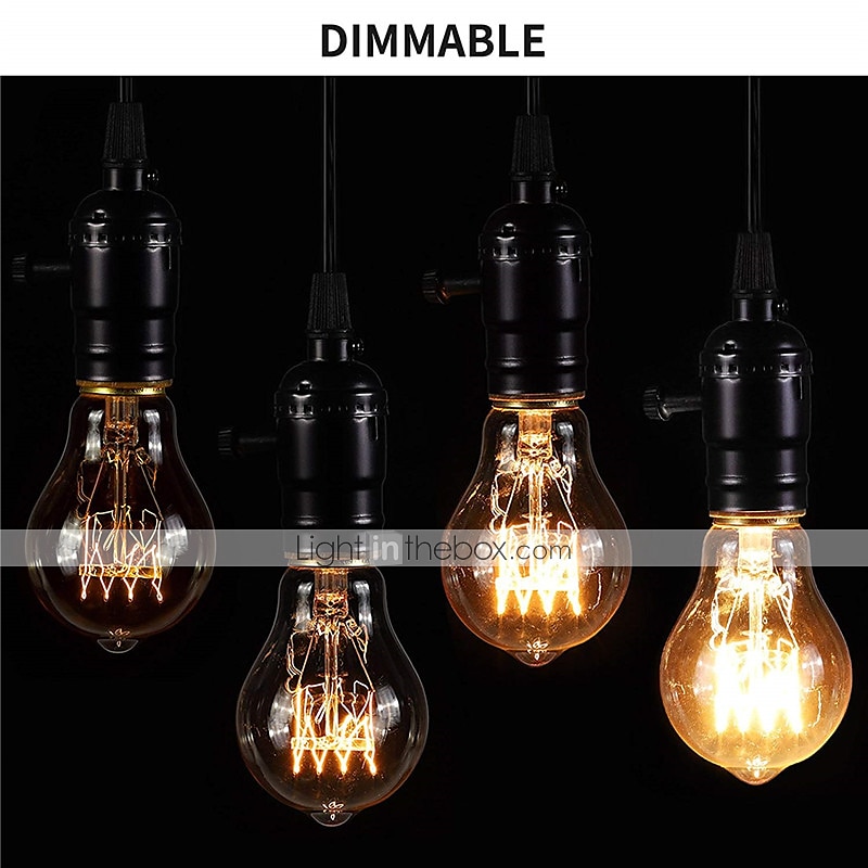 4pcs 40W E26/E27 A60 (A19) Vintage Edison Light Bulb, Dimmable, Warm White 2300K, Retro Decorative 220-240V 2025 - $16.99 –P4