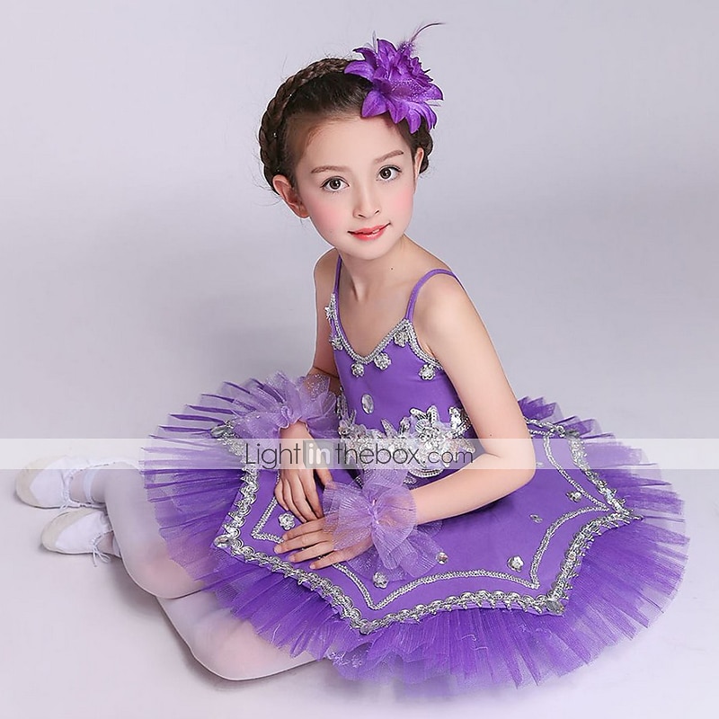 Ballett Kjole Blonder Krystall / Rhinestone Strå Ytelse Ermeløs Høy Spandex Tyll 2025 - $45.99 –P5
