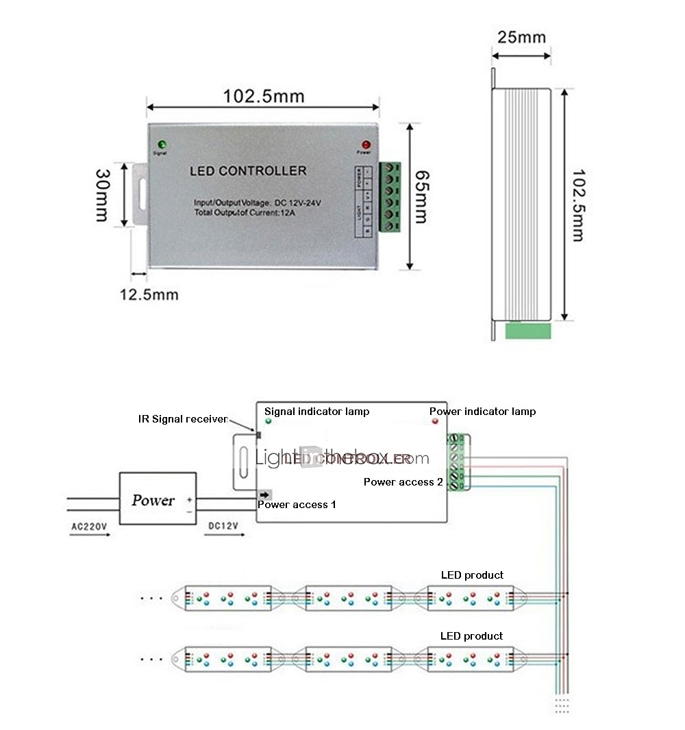 DC12V-24V 12A 144W 24Key IR Remote Controller Aluminum shell for RGB LED Strip 5050 3528 SMD 2025 - $19.99 –P1