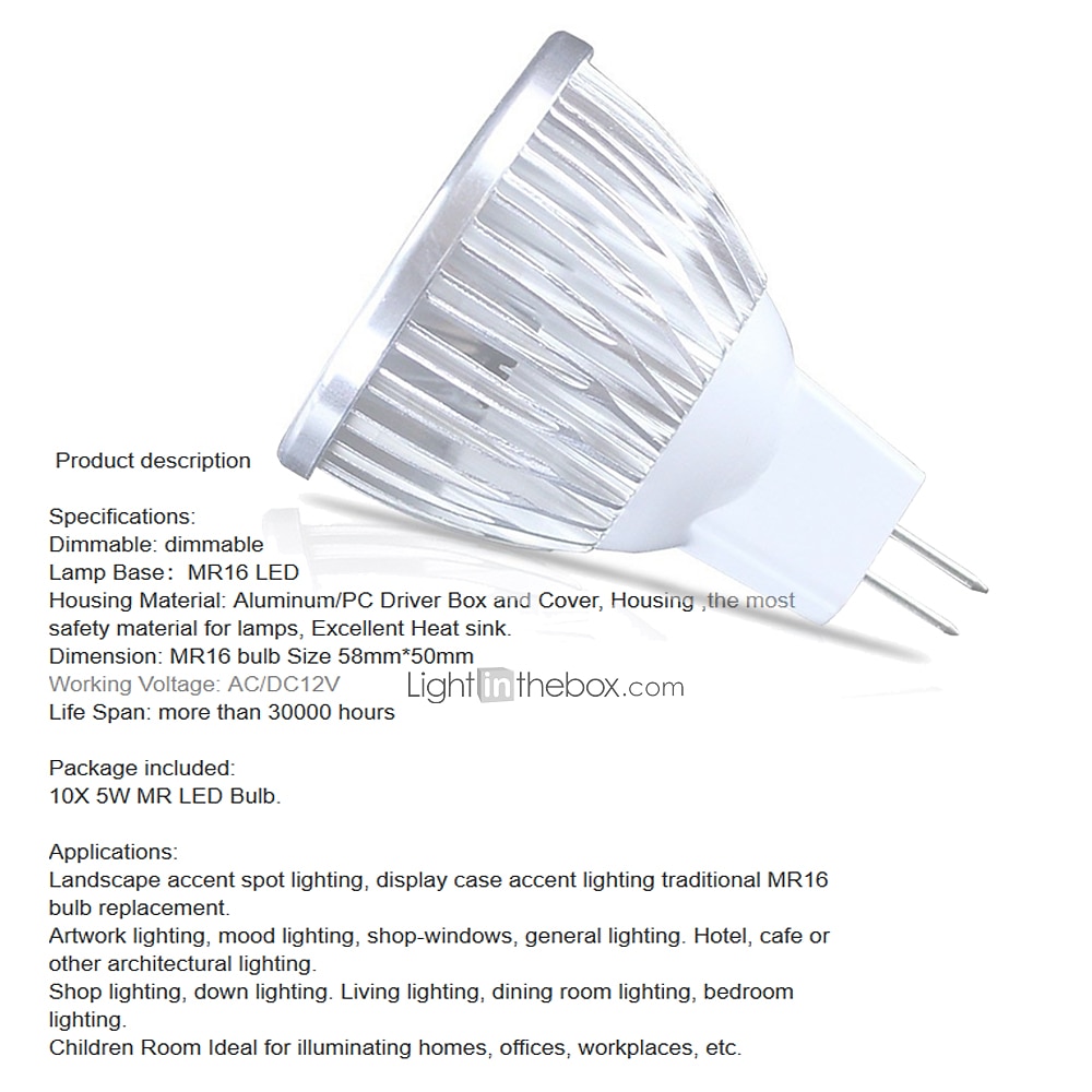 zdm 10 pack, mr16 / gu5.3 35 Вт светодиодные лампы 210 лм, 12 В постоянного тока, эквивалент 20 Вт накаливания, ультра яркий энергосберегающий прожектор 2025 - $61.99 –P2