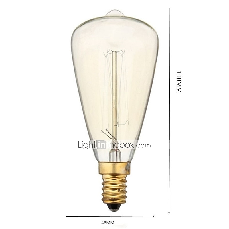 10 stuks 40 W E14 ST48 Warm wit 2200-2700 k Retro / Dimbaar / Decoratief Gloeilamp vintage Edison lamp 220-240 V 2026 - $56.99 –P2