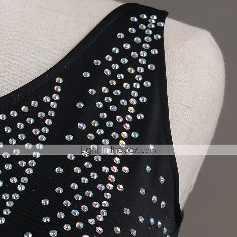 dans salsa latin dans jurk split joint kristallen / strass steentjes dames prestatie mouwloos spandex organza / ballroom 2025 - $99.99 –P2