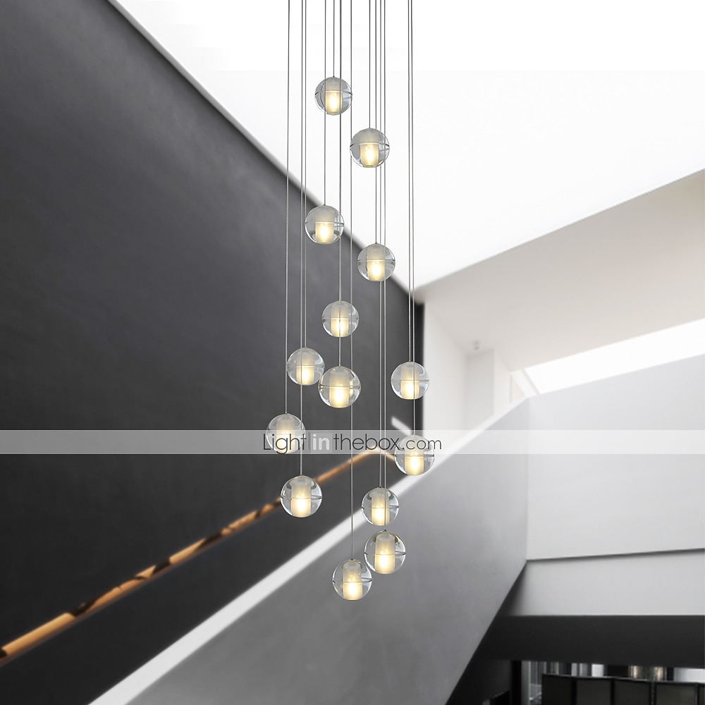 40 cm ljuskrona metall klot taklampa led galvaniserad konstnärlig modern 90-240v 2025 - $499.99 –P1