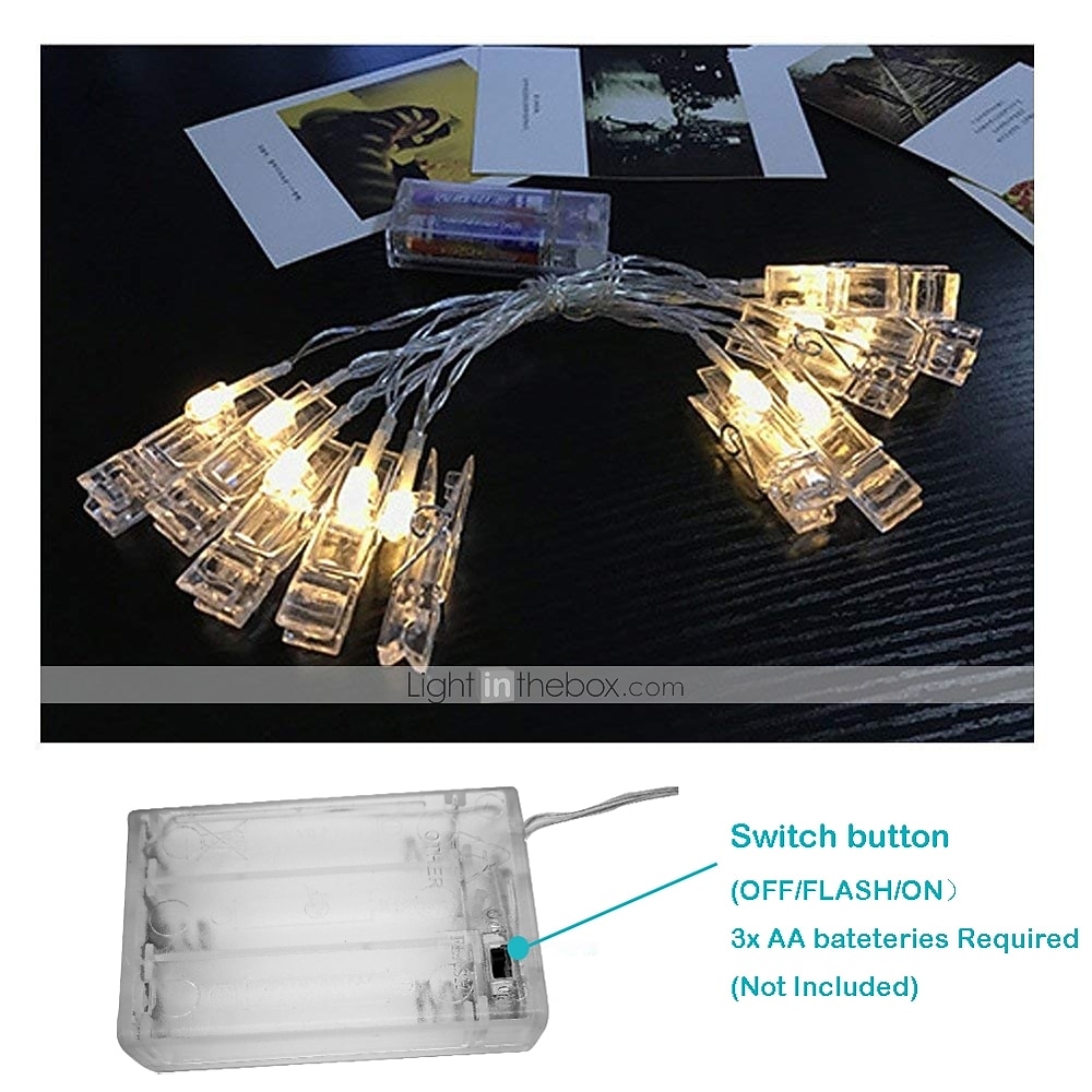 2025年 エレガントな結婚披露宴パーティー用 LED フォトストリングライト 4m フォトクリップ 40 個付き 40 LED 寮の寝室の壁飾り 結婚式の装飾 電池式または USB 妖精のきらめきライト 吊り下げ写真カード コレクション – $22.99 –P2