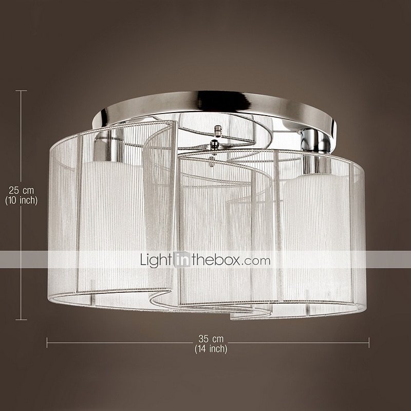 1-light 35 (14 ") mini styl zapuštěná světla kovová tkanina chrom moderní moderní 110v / 110-120v / 220-240v / e26 / e27 2026 - $172.99 –P10