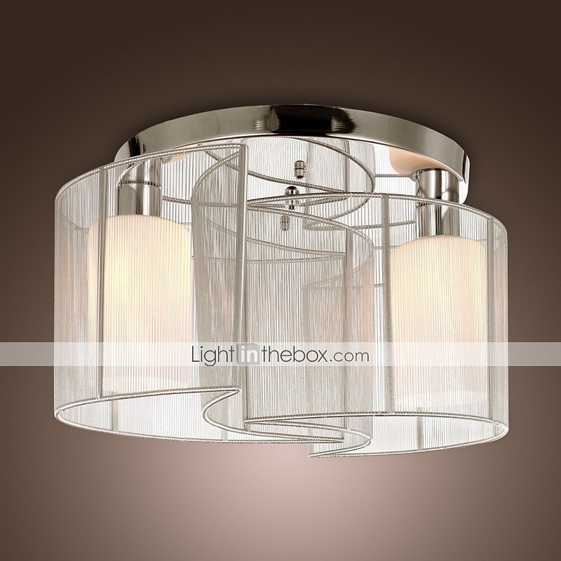 1-light 35 (14 ") mini styl zapuštěná světla kovová tkanina chrom moderní moderní 110v / 110-120v / 220-240v / e26 / e27 2026 - $172.99 –P12
