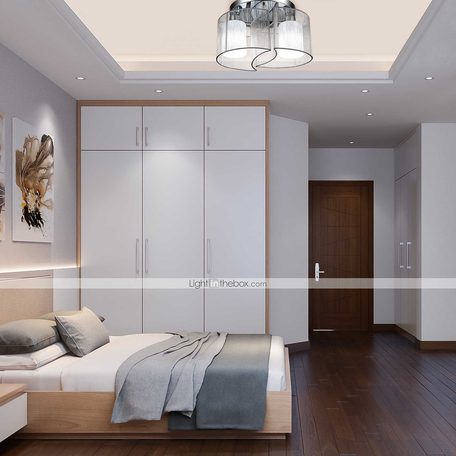 1-light 35 (14 ") mini styl zapuštěná světla kovová tkanina chrom moderní moderní 110v / 110-120v / 220-240v / e26 / e27 2026 - $172.99 –P6