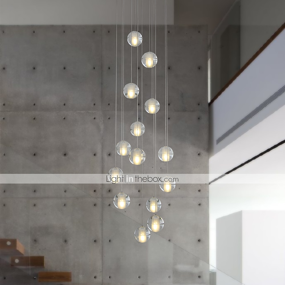 40 cm ljuskrona metall klot taklampa led galvaniserad konstnärlig modern 90-240v 2025 - $499.99 –P2