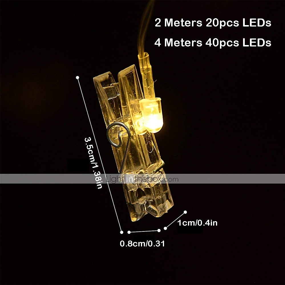 2025年 エレガントな結婚披露宴パーティー用 LED フォトストリングライト 4m フォトクリップ 40 個付き 40 LED 寮の寝室の壁飾り 結婚式の装飾 電池式または USB 妖精のきらめきライト 吊り下げ写真カード コレクション – $22.99 –P1