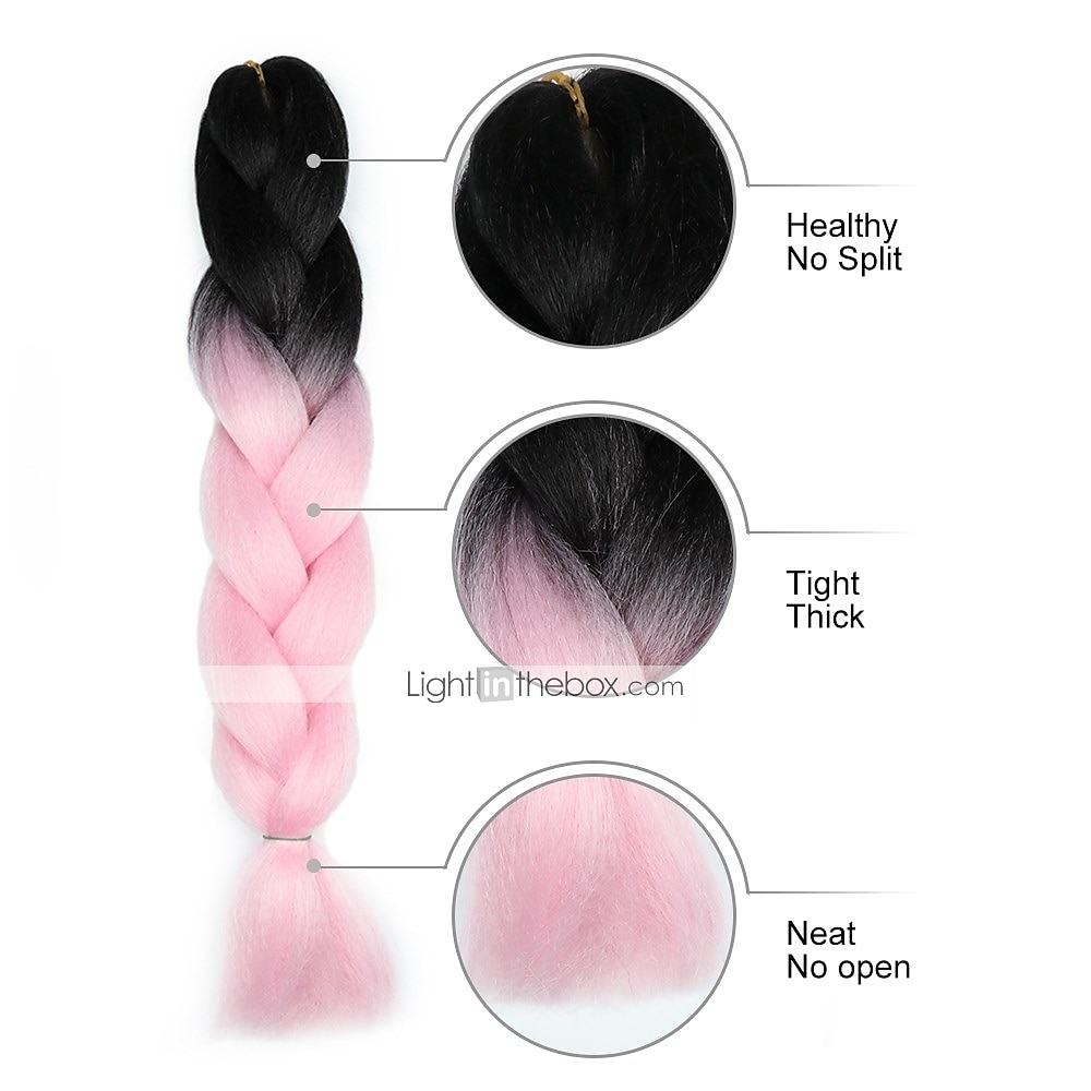 Crochet Hair Braids Jumbo Box Braids Pink Synthetic Hair 24 inch Braiding Hair 5 Pieces 2025 - $11.99 –P3