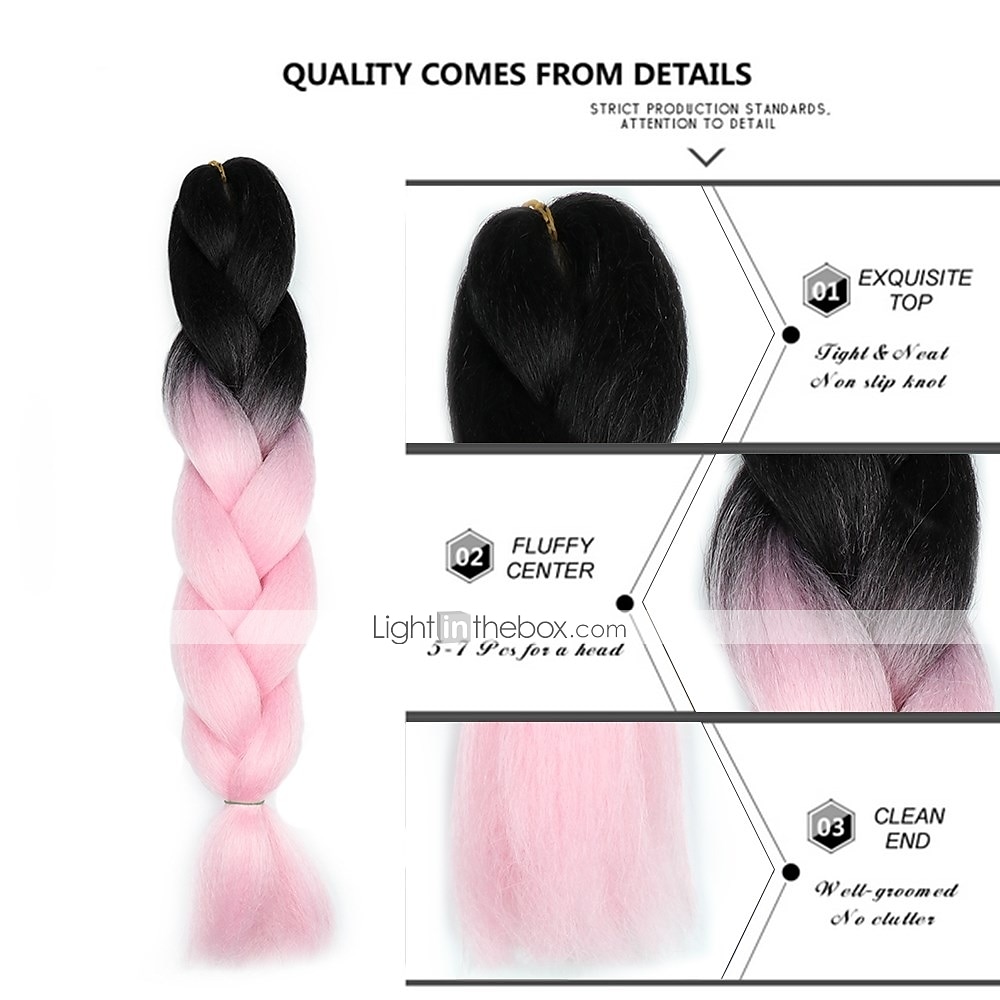 Crochet Hair Braids Jumbo Box Braids Pink Synthetic Hair 24 inch Braiding Hair 5 Pieces 2025 - $11.99 –P4