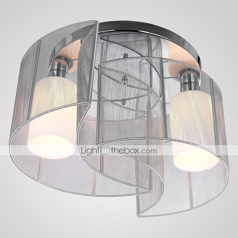 1-light 35 (14 ") mini styl zapuštěná světla kovová tkanina chrom moderní moderní 110v / 110-120v / 220-240v / e26 / e27 2026 - $172.99 –P7