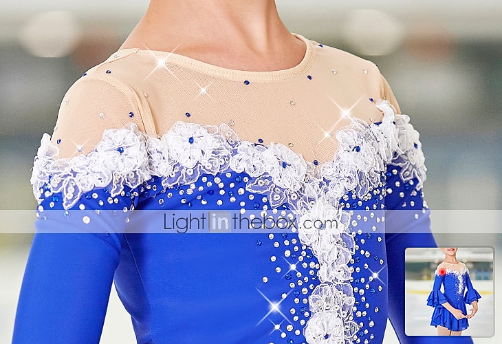 Eiskunstlaufkleid Damen Mädchen Eislaufen Kleider Violett Weiß Gelb Patchwork Blume Gitter Hochelastisch Ausbildung Praxis Wettbewerb Eiskunstlaufkleidung Handgemacht Blumen Pflanzen Halbe Ärmel 2025 - $113.99 –P8