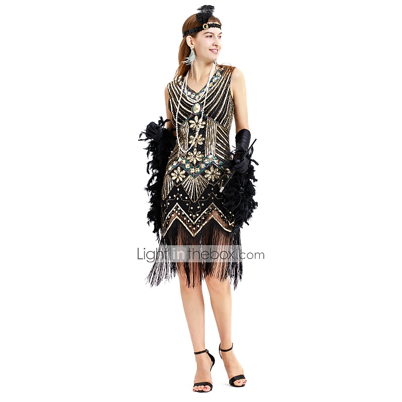 gatsby dresses women ZAPAKA Women's Great Dress Red Fringed Roaring 20s Sequins Dress, Red / S 20s party Prettyguide Women's Great Gatsby Dress