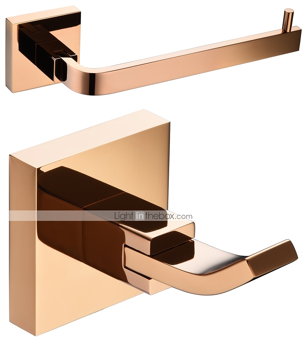 Tilbehørssett til badeværelset Moderne Messing 2pcs - Hotell bad Toalettrullholder / Robe Hook 2025 - $49.99 –P10