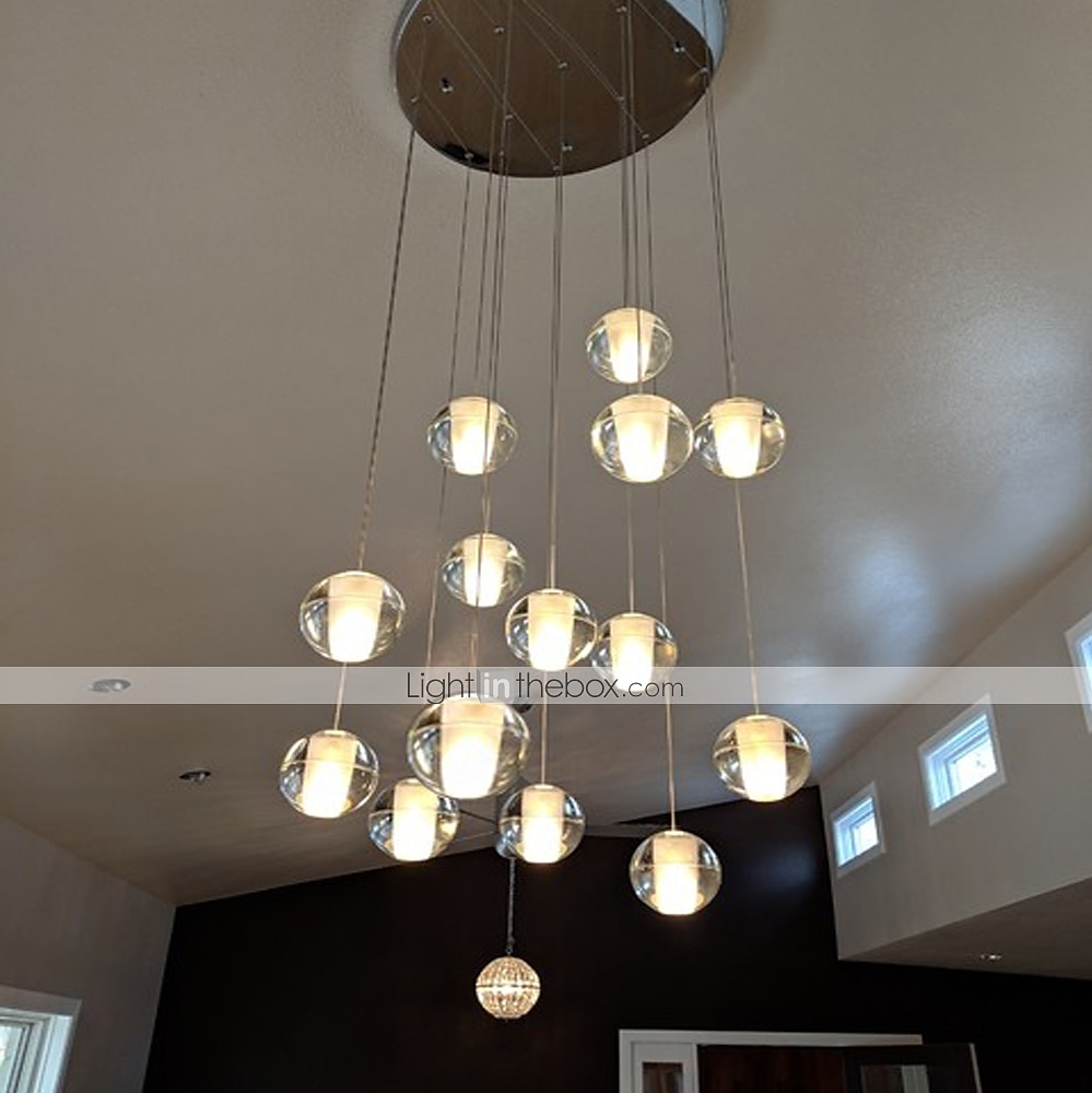 40 cm ljuskrona metall klot taklampa led galvaniserad konstnärlig modern 90-240v 2025 - $499.99 –P3