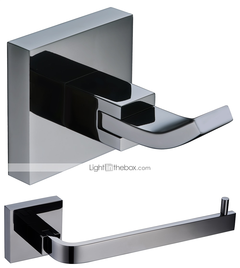 Tilbehørssett til badeværelset Moderne Messing 2pcs - Hotell bad Toalettrullholder / Robe Hook 2025 - $49.99 –P2