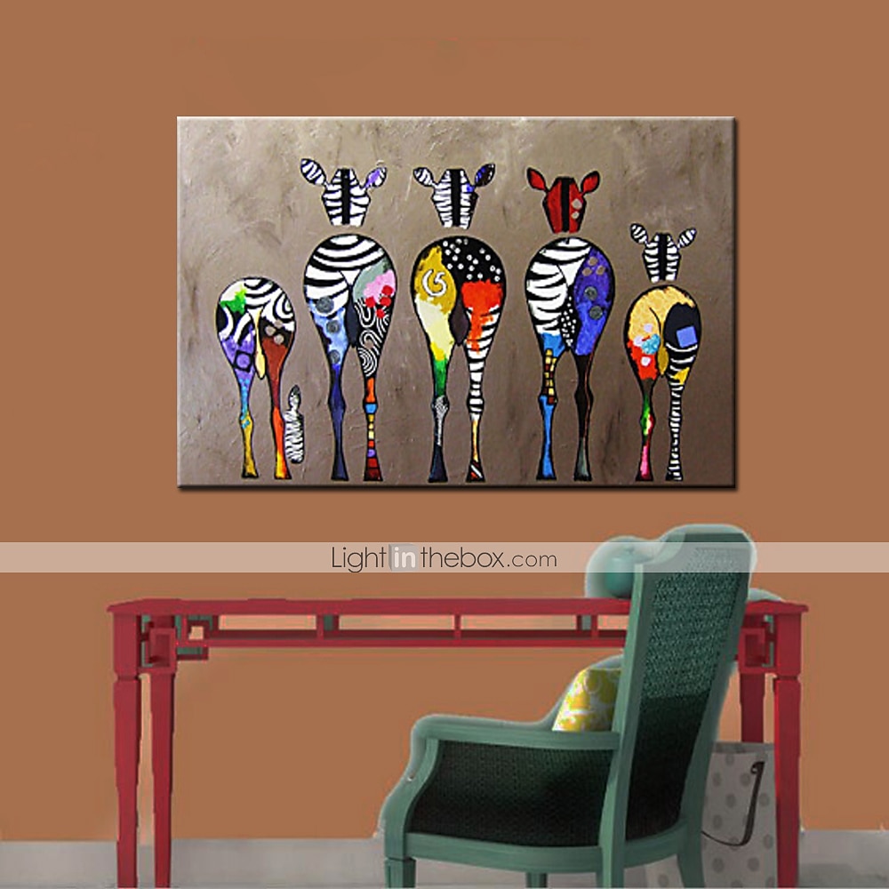 2025年 保育園の油絵手作り手描きの壁アート抽象的なカラフルなシマウマの家の装飾の装飾ロールキャンバスフレームなしストレッチなし  コレクション – $43.99 –P2