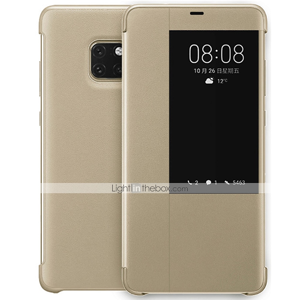 telefone Capinha Para Huawei Huawei Mate 20 pro Case Completa Virar e protetor de tela com Visor Cor Sólida Couro PU de 2025 por €10.99 –P5