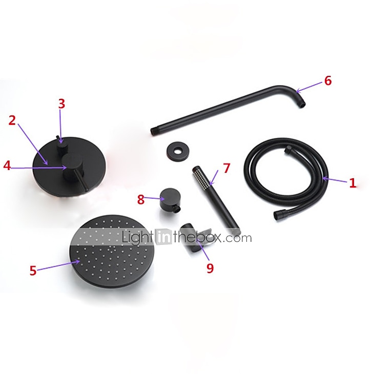 Concealed Shower Faucet Combo Set 8" Shower Head, Shower System Mixer Rough In Valve Rainfall High Pressure Head with Handheld, Wall Monted Tub and Shower Trim Kit Bathroom Bath 2026 - $275.39 –P1