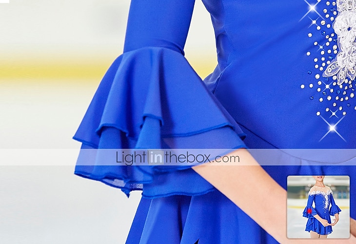 Eiskunstlaufkleid Damen Mädchen Eislaufen Kleider Violett Weiß Gelb Patchwork Blume Gitter Hochelastisch Ausbildung Praxis Wettbewerb Eiskunstlaufkleidung Handgemacht Blumen Pflanzen Halbe Ärmel 2025 - $113.99 –P9