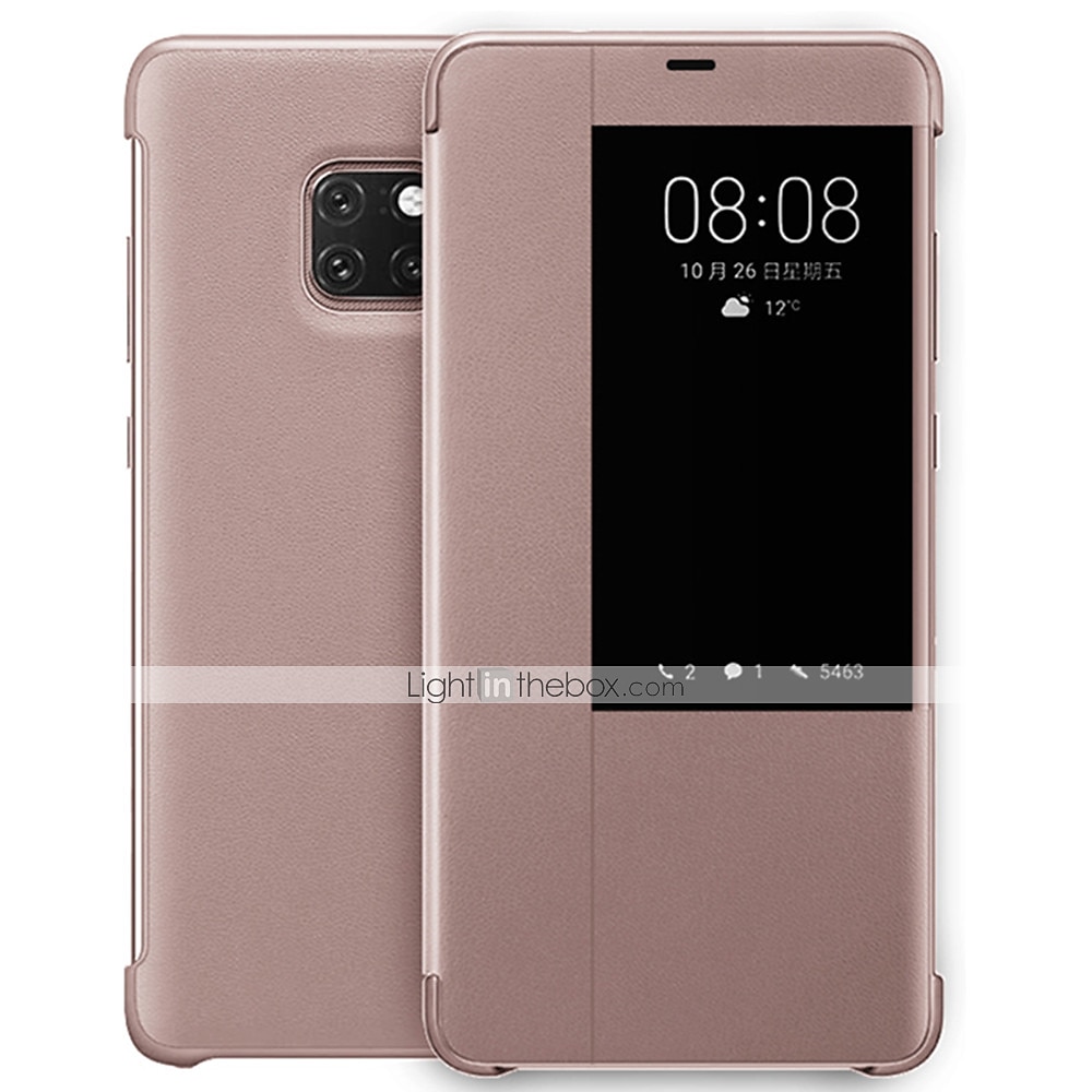 telefone Capinha Para Huawei Huawei Mate 20 pro Case Completa Virar e protetor de tela com Visor Cor Sólida Couro PU de 2025 por €10.99 –P4