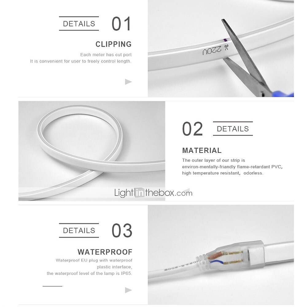 BRELONG® 5M Flexibele LED-verlichtingsstrips 600 LEDs 1pc Warm wit Wit Rood Waterbestendig Feest Decoratief 220-240 V 2026 - $64.99 –P3