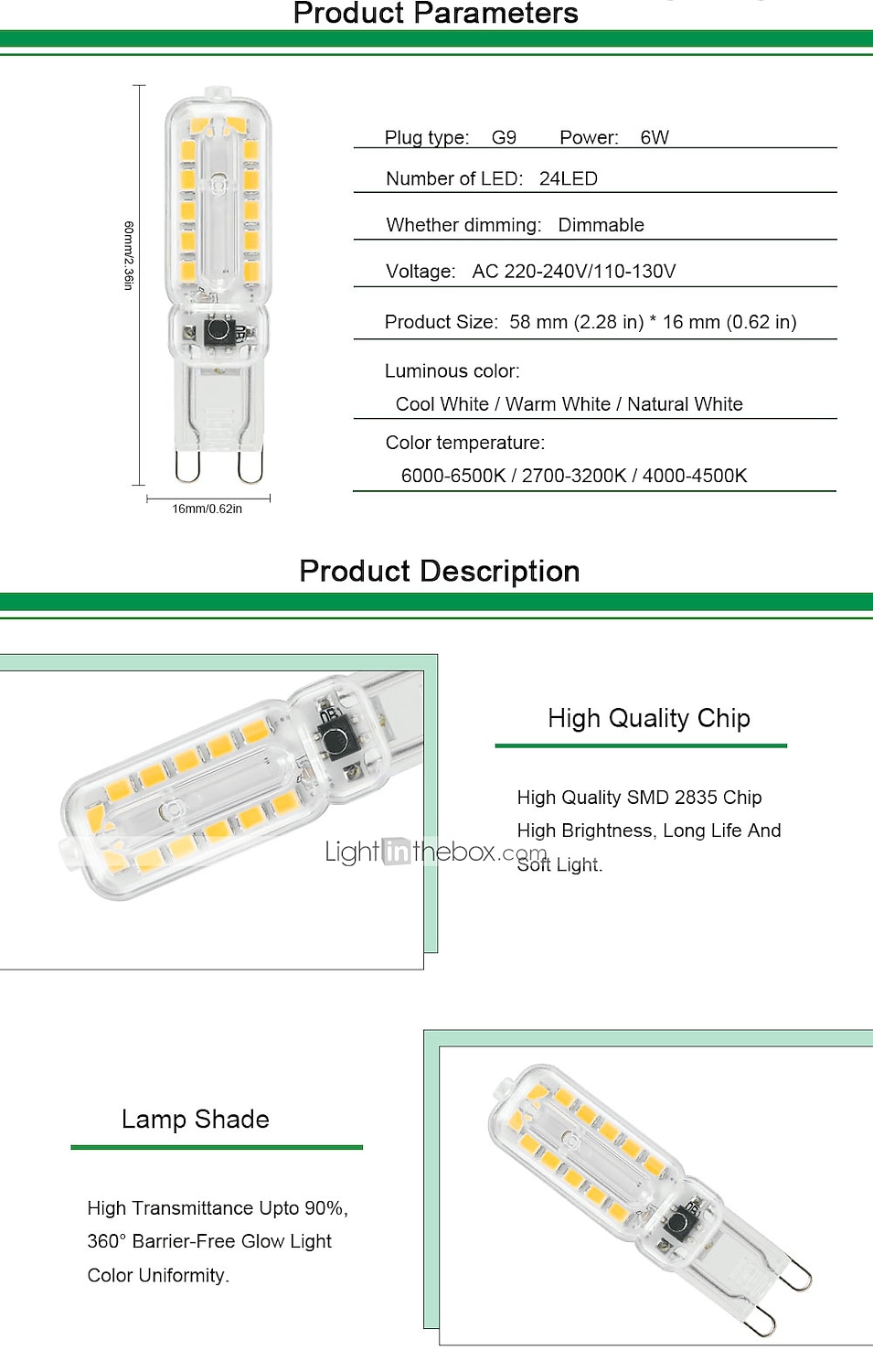 5pcs 10pcs G9 LED Bi-pin Lights 6W 450-550lm 22 LED Beads SMD 2835 T Bulb Shape Dimmable Warm White Cold White 220-240V 110-130V RoHS for Chandeliers Accent Lights Under Cabinet Puck Light 2025 - $14.49 –P3