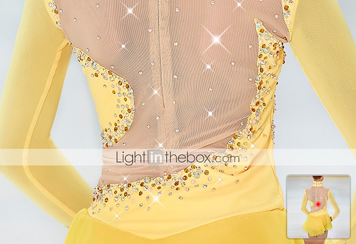 Figure Skating Dress Women's Girls' Ice Skating Dress Outfits Violet White Black Spandex High Elasticity Competition Skating Wear Warm Handmade Jeweled Rhinestone Long Sleeve Ice Skating Figure 2026 - $163.99 –P13