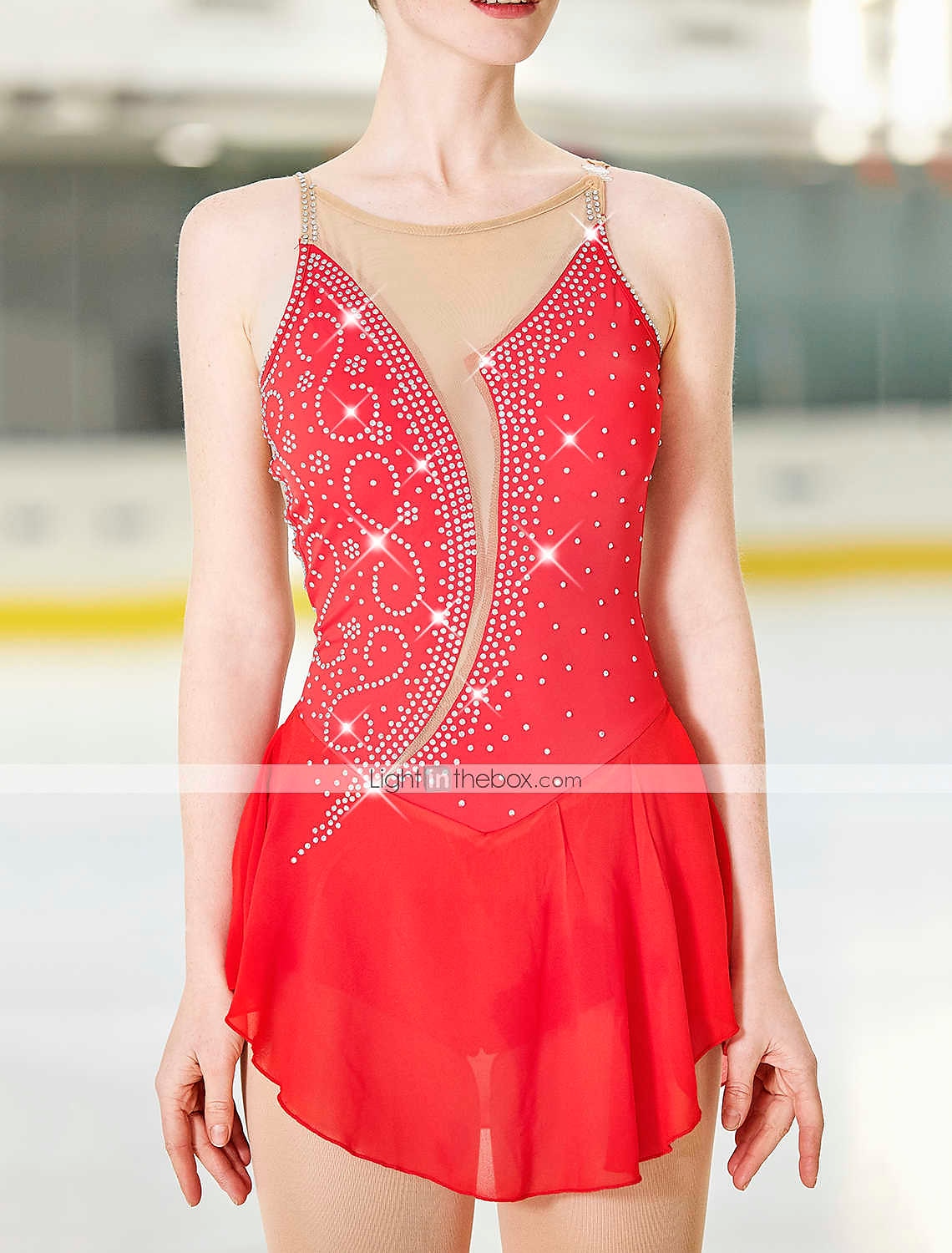 Kjole til kunstløp Dame Jente Skøyteløp Kjoler Hvit Gul Rosa Asymetrisk kant Netting Spandex Høy Elastisitet Trening Profesjonell Konkurranse Skøyteklær Anatomisk design Klassisk Krystall / Rhinstein 2025 - $78.99 –P8