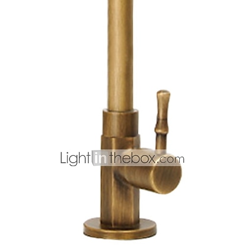 Traditional Kitchen Sink Faucet Cold Water Only, Retro Brass Single Handle Kitchen Tap Golden Electroplated Standard Spout 2025 - $72.99 –P2