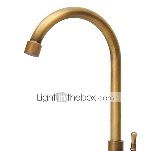 Traditional Kitchen Sink Faucet Cold Water Only, Retro Brass Single Handle Kitchen Tap Golden Electroplated Standard Spout 2025 - $72.99 –P3