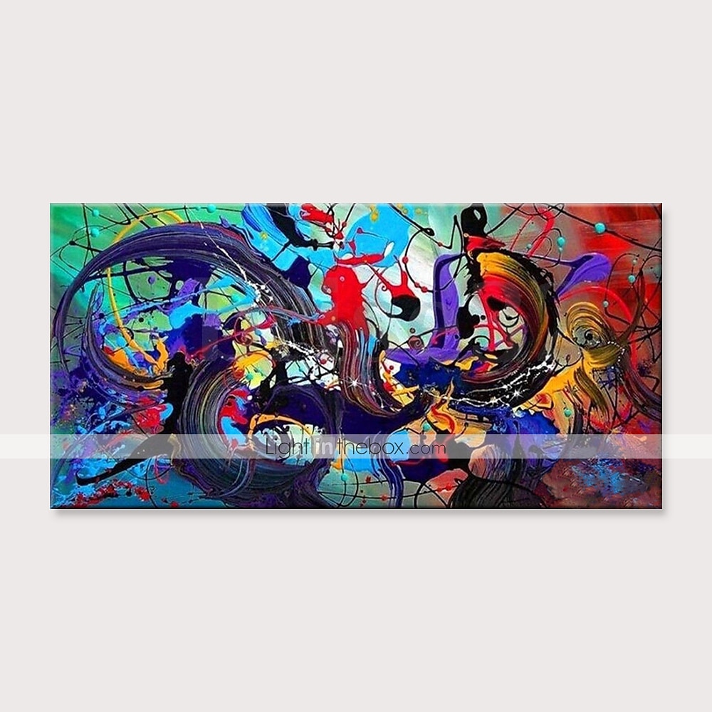 Ölgemälde handgemachte handgemalte Wandkunst abstrakte bunte Heimtextilien Dekor gerollte Leinwand kein Rahmen ungedehnt 2025 - $60.99 –P2