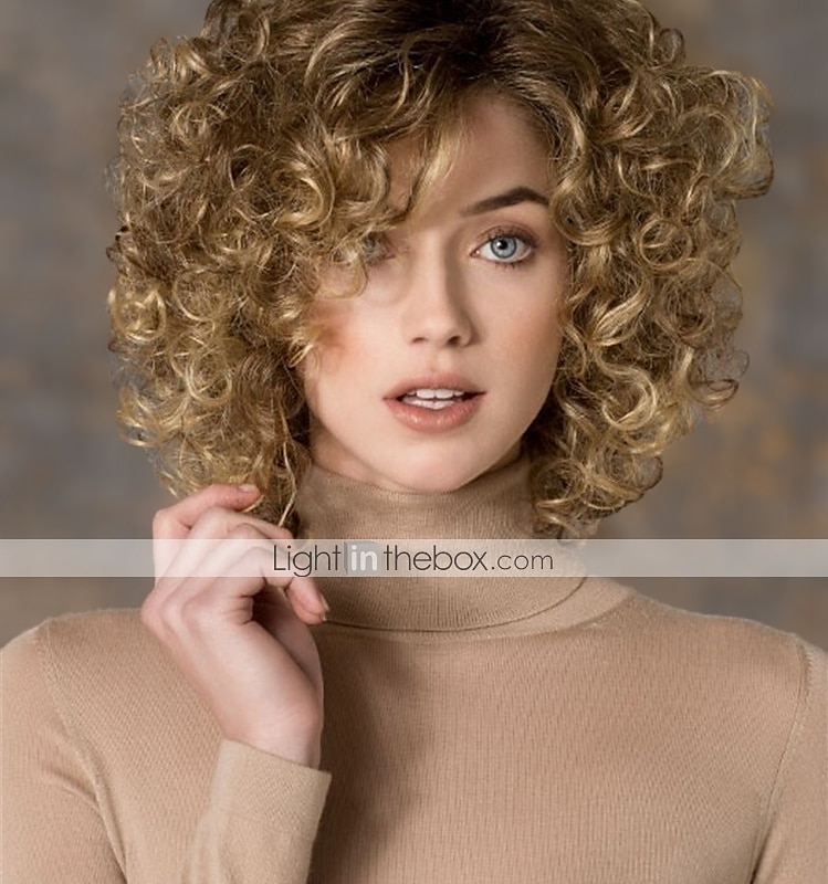 Blond peruki dla kobiet peruka syntetyczna kręcone kręcone część boczna peruka blond krótkie blond włosy syntetyczne moda damska blond; 2026 - $28.99 –P3