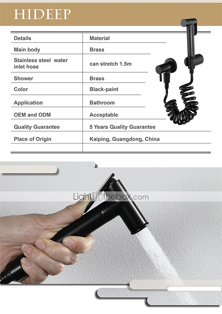 eengats bidet blacktoilet handheld bidet sproeier zelfreinigend eigentijds 2026 - $108.99 –P4