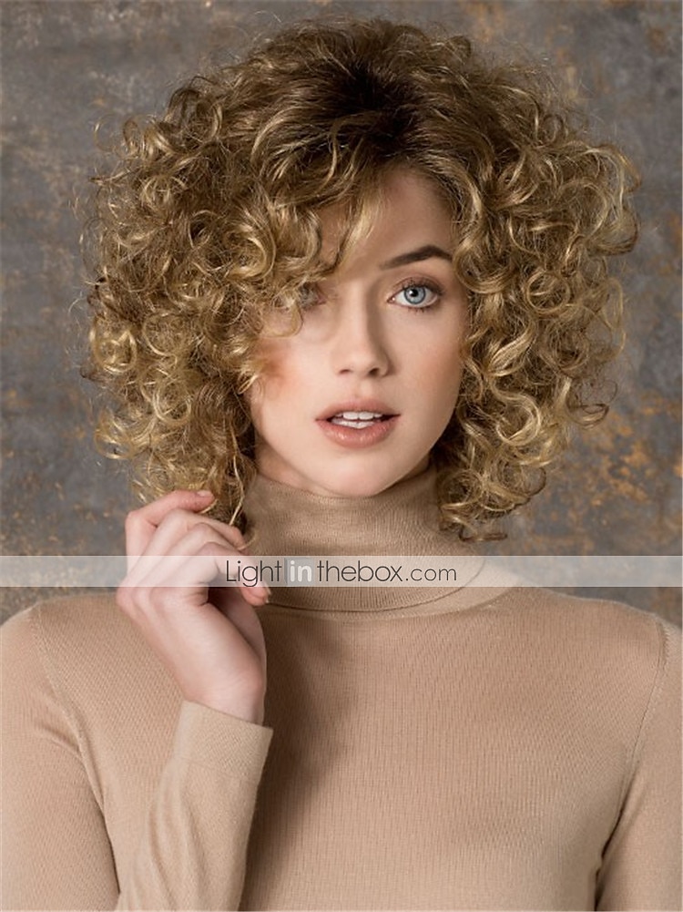 Blond peruki dla kobiet peruka syntetyczna kręcone kręcone część boczna peruka blond krótkie blond włosy syntetyczne moda damska blond; 2026 - $28.99 –P4