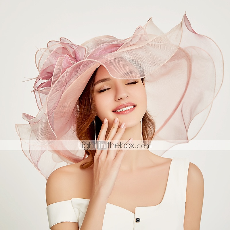 Organza Kentucky Hatt  Fascinatörer  Huvudbonad med Tiered 1 PC Fest  Kväll  Företag  Ceremoni  Bröllop  Téfest Huvudbonad för att imponera Klädkod Race Day Dress 2026 - $32.99 –P1