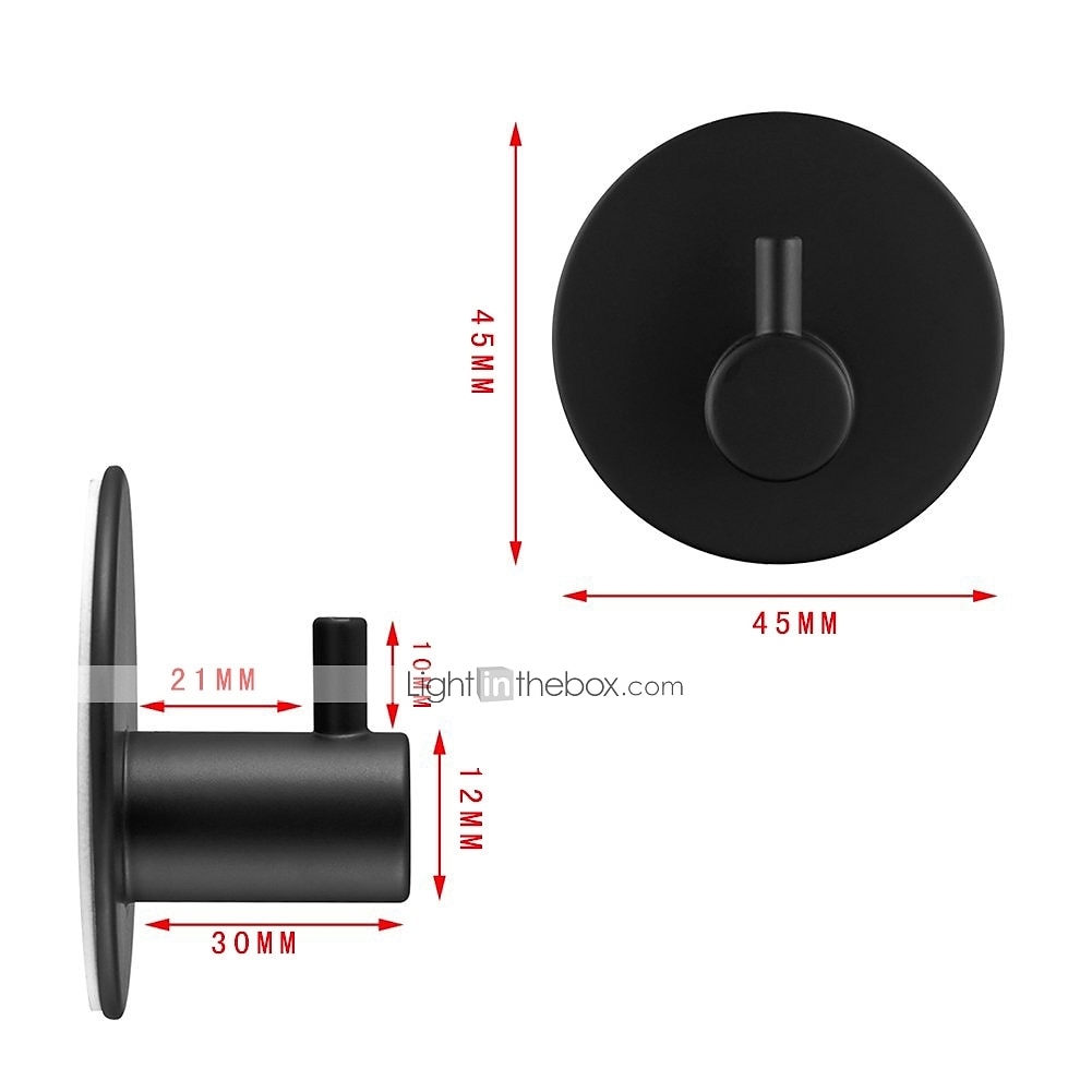 4pcs Self-Adhesive Wall Hooks Stainless Steel  Matte Black Wall Mounted Towel Hooks, Stainless Steel Kitchen Bathrooms Robe Black Hooks, Towel Stands Sticky Wall Hook 2026 - $19.99 –P3