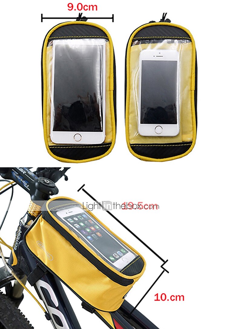 ROSWHEEL Cell Phone Bag Bike Frame Bag Top Tube 4.8 inch Touch Screen Cycling for Samsung Galaxy S6 iPhone 4/4S Samsung Galaxy S4 Yellow Red Blue Cycling / Bike / iPhone X / iPhone XR / iPhone XS 2026 - TRY 772.39 –P2
