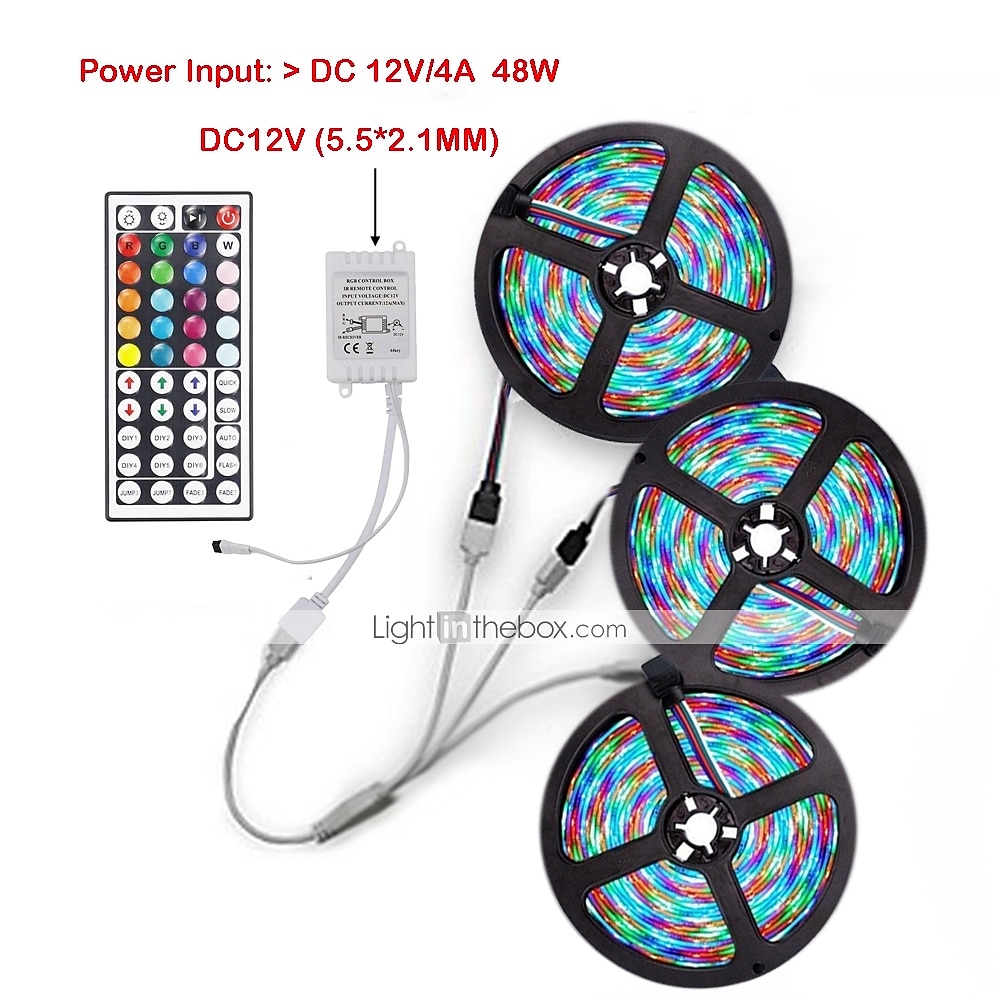 2025年 3x5m49フィートLEDストリップライトクリスマスパーティーテレビバックライト装飾9002835smdrgbフレキシブルir44keyリモコン1〜3ケーブルコネクタ自己接着色変更  コレクション – $25.99 –P1