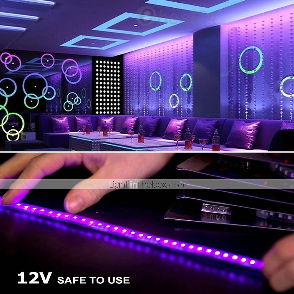 уф черный свет светодиодные полосы света 16.4ft 5m гибкие 395-405nm 2835smd 8mm гибкие dc12v для внутреннего освещения танцевальной вечеринки сценическое освещение краска для тела 2026 - $28.12 –P4