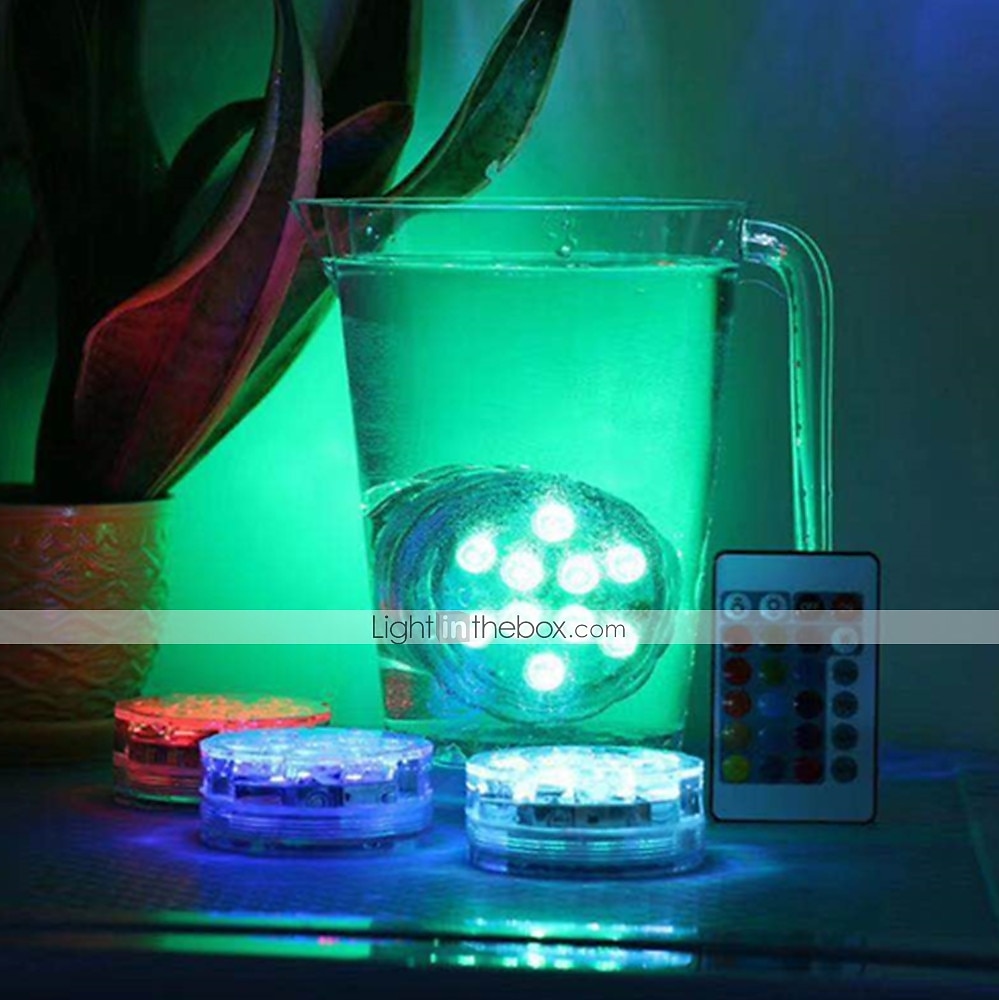 Outdoor Submersible Lights Underwater Swimming Pool Lights Waterproof Remote Control 4pcs 3W RGB 5.5V Suitable for Vases Aquariums 10 LED Beads 2025 - $17.49 –P5