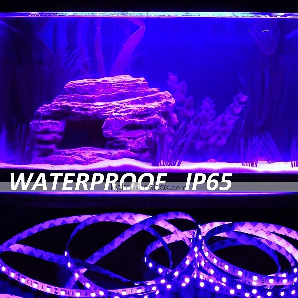 16.4Ft 5m LED Strip Light Waterproof Flexible Light UV Black Light 395-405nm 2835 8mm LED Flexible Strip DC12V for Indoor Fluorescent Dance Party Stage Lighting Body Paint 2025 - GBP £25.58 –P3
