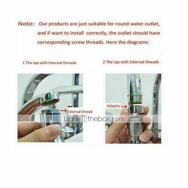 LED Faucet Light 1 Piece Faucet accessories,Three colour Change Temperature Senor 2025 - $12.99 –P2