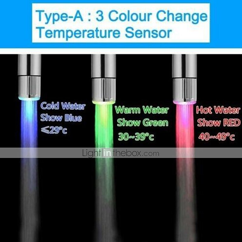 LED Faucet Light 1 Piece Faucet accessories,Three colour Change Temperature Senor 2025 - $12.99 –P3